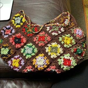 Handmade Brown Floral Handbag